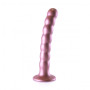 Dildo vaginale con ventosa a sfere Beaded G-Spot Dildo 6,5'' / 16,5 cm Rose Gold