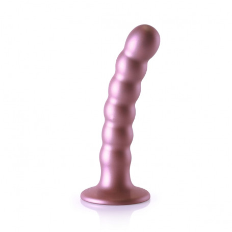 Vaginal dildo with suction cup Beaded G-Spot Dildo 5'' / 13 cm Rose Gold