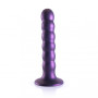 Dildo vaginale con ventosa a sfere Beaded G-Spot Dildo 5'' / 13 cm Metallic Purple