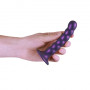 Dildo vaginale con ventosa a sfere Beaded G-Spot Dildo 5'' / 13 cm Metallic Purple