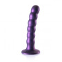 Dildo vaginale con ventosa a sfere Beaded G-Spot Dildo 5'' / 13 cm Metallic Purple