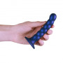 Dildo vaginale con ventosa a sfere Beaded G-Spot Dildo 5'' / 13 cm Metallic Blue