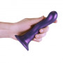 Vaginal dildo with suction cup Ultra Soft Curvy G-Spot Dildo 7''/17 cm Metallic Purple