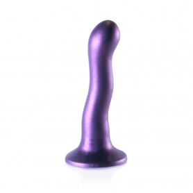 Vaginal dildo with suction cup Ultra Soft Curvy G-Spot Dildo 7''/17 cm Metallic Purple