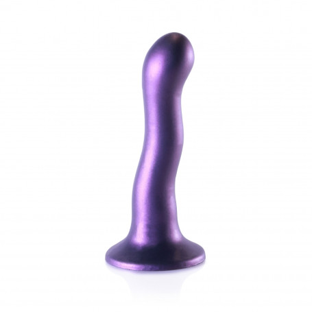 Dildo vaginale con ventosa Ultra Soft Curvy G-Spot Dildo 7''/17 cm Metallic Purple