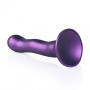 Vaginal dildo with suction cup Ultra Soft Curvy G-Spot Dildo 7''/17 cm Metallic Purple