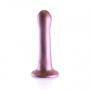 Vaginal dildo with suction cup Ultra Soft Curvy G-Spot Dildo 7''/17 cm Rose Gold