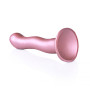 Vaginal dildo with suction cup Ultra Soft Curvy G-Spot Dildo 7''/17 cm Rose Gold