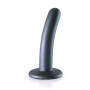 Vaginal dildo with suction cup Smooth G-Spot Dildo 5'' / 12 cm gun metal