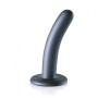 Vaginal dildo with suction cup Smooth G-Spot Dildo 5'' / 12 cm gun metal