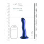 Vaginal dildo with suction cup Ultra Soft Curvy G-Spot Dildo 7''/17 cm Metallic Blue