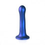Vaginal dildo with suction cup Ultra Soft Curvy G-Spot Dildo 7''/17 cm Metallic Blue