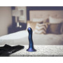 Vaginal dildo with suction cup Ultra Soft Curvy G-Spot Dildo 7''/17 cm Metallic Blue