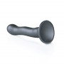 Vaginal dildo with suction cup Ultra Soft Curvy G-Spot Dildo 7''/17 cm Gun Metal