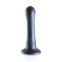 Vaginal dildo with suction cup Ultra Soft Curvy G-Spot Dildo 7''/17 cm Gun Metal