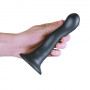 Vaginal dildo with suction cup Ultra Soft Curvy G-Spot Dildo 7''/17 cm Gun Metal