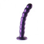 Vaginal dildo with suction cup Beaded G-Spot Dildo 8'' / 20,5 cm Metallic Purple