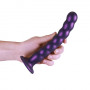 Dildo vaginale con ventosa a sfere Beaded G-Spot Dildo 8'' / 20,5 cm Metallic Purple