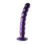 Vaginal dildo with suction cup Beaded G-Spot Dildo 8'' / 20,5 cm Metallic Purple
