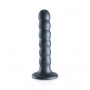 Vaginal dildo with suction cup Beaded G-Spot Dildo 5'' / 13 cm Gun Metal