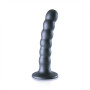 Vaginal dildo with suction cup Beaded G-Spot Dildo 5'' / 13 cm Gun Metal