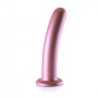 Vaginal dildo with suction cup Smooth G-Spot Dildo 7'' / 17 cm Rose Gold