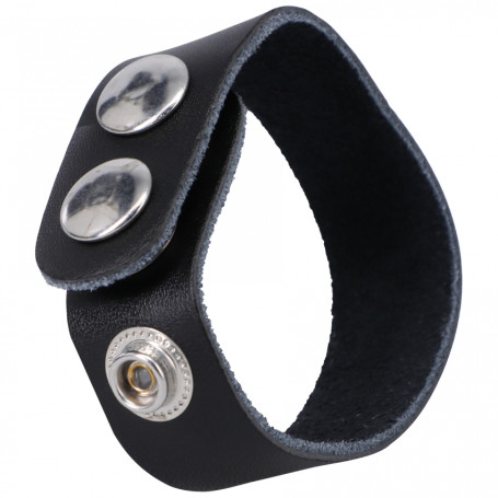 anello fallico The Leather 3 Snap Black