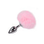Anal plug with tail Metal Anal Fluffy Plug S pink