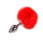 ANAL PLUG WITH TAIL METAL ANAL FLUFFY PLUG S red
