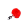ANAL PLUG WITH TAIL METAL ANAL FLUFFY PLUG S red