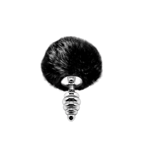 Anal plug with tail Metal Anal Fluffy Twist Plug S