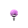 Anal plug with tail Metal Anal Fluffy Twist Plug S purple