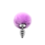 Anal plug with tail Metal Anal Fluffy Twist Plug S purple