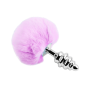 Anal plug with tail Metal Anal Fluffy Twist Plug L purple