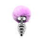 Anal plug with tail Metal Anal Fluffy Twist Plug L purple