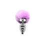 Anal plug with tail Metal Anal Fluffy Twist Plug L purple