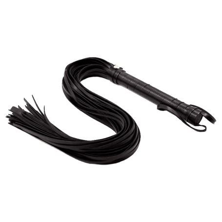 frusta bondage Flogger Long Leather black