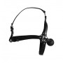 Head Harness with Solid Ball Gag Black