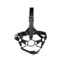 Head Harness with Spider Gag and Nose Hooks Black