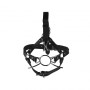 Head Harness with Spider Gag and Nose Hooks Black