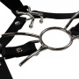 Head Harness with Spider Gag and Nose Hooks Black