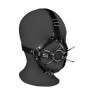 Imbracatura viso con morso Head Harness with Spider Gag and Nose Hooks Black