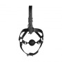 Head Harness with Breathable Ball Gag and Nose Hooks Black