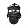Head Harness with Zip-up Mouth and Lock Black