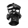 Head Harness with Zip-up Mouth and Lock Black