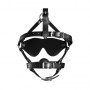 Blindfolded Head Harness with Solid Ball Gag Black