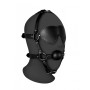 Blindfolded Head Harness with Solid Ball Gag Black