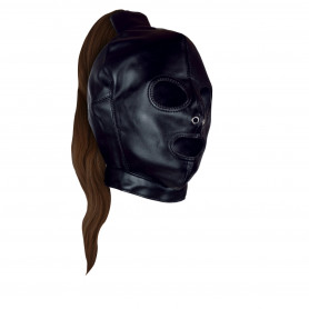 Maschera con coda Mask with Brown Ponytail Black