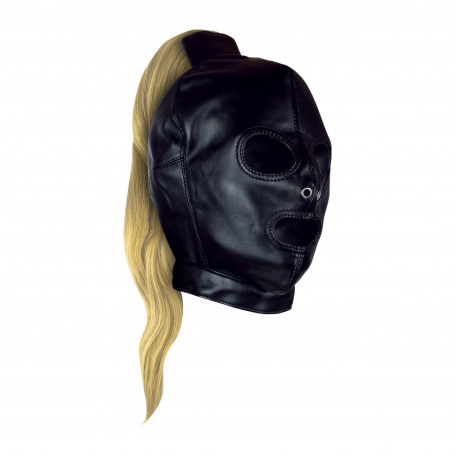 Mask with Blonde Ponytail Black