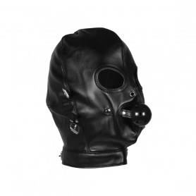 Blindfolded Mask with Breathable Ball Gag Black